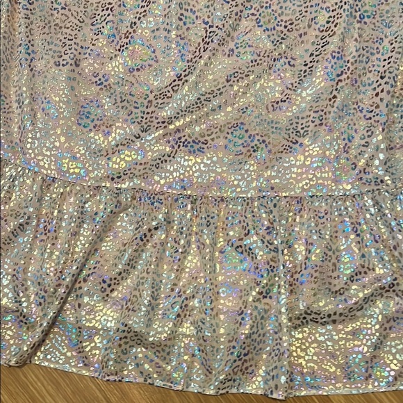 Adrienne Iridescent cheetah print maxi Dress medium new. Lined. - Picture 4 of 6